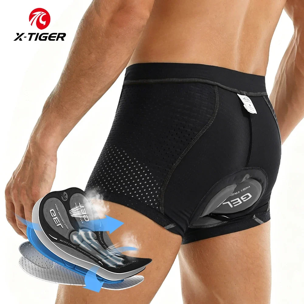 X-TIGER Men's 5D Gel Pad Cycling Underwear Shorts | MTB Road Bike