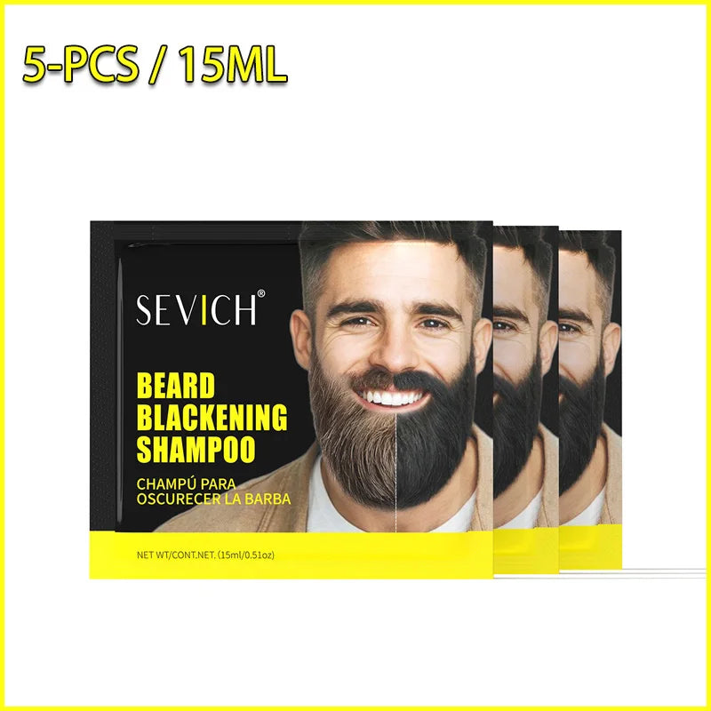 Sevich Black Beard Dye Shampoo – Natural Temporary Color for Men