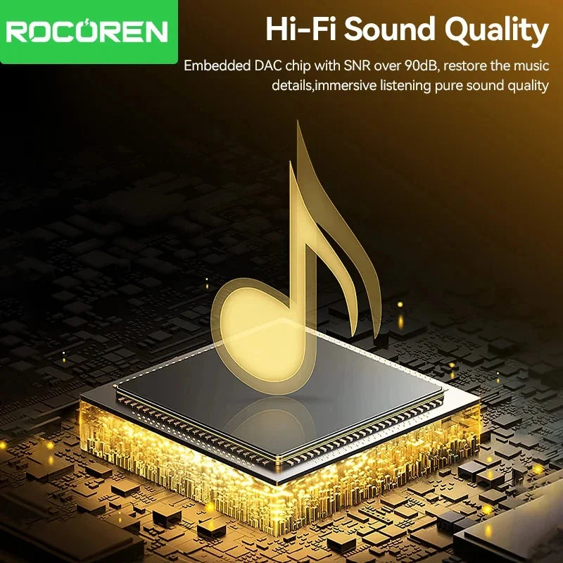 Rocoren USB-C to 3.5mm AUX Cable – Hi-Fi Gold-Plated Audio