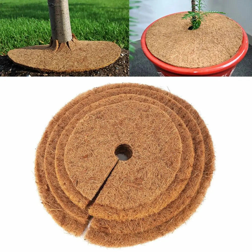 Natural Coconut Fiber Pot Mat – Weed Barrier Mulch Disc