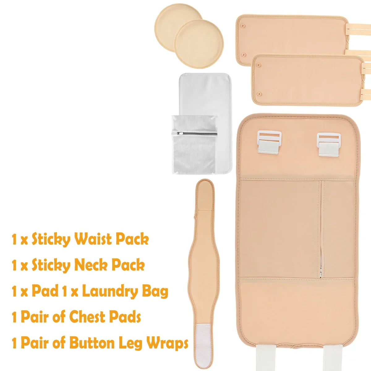 Reusable Castor Oil Pack Wrap Kit – Adjustable Waist & Neck