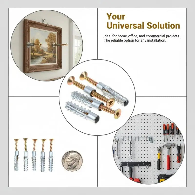 100-Set 6/8mm Wall Anchors & Screws Kit – Concrete & Drywall