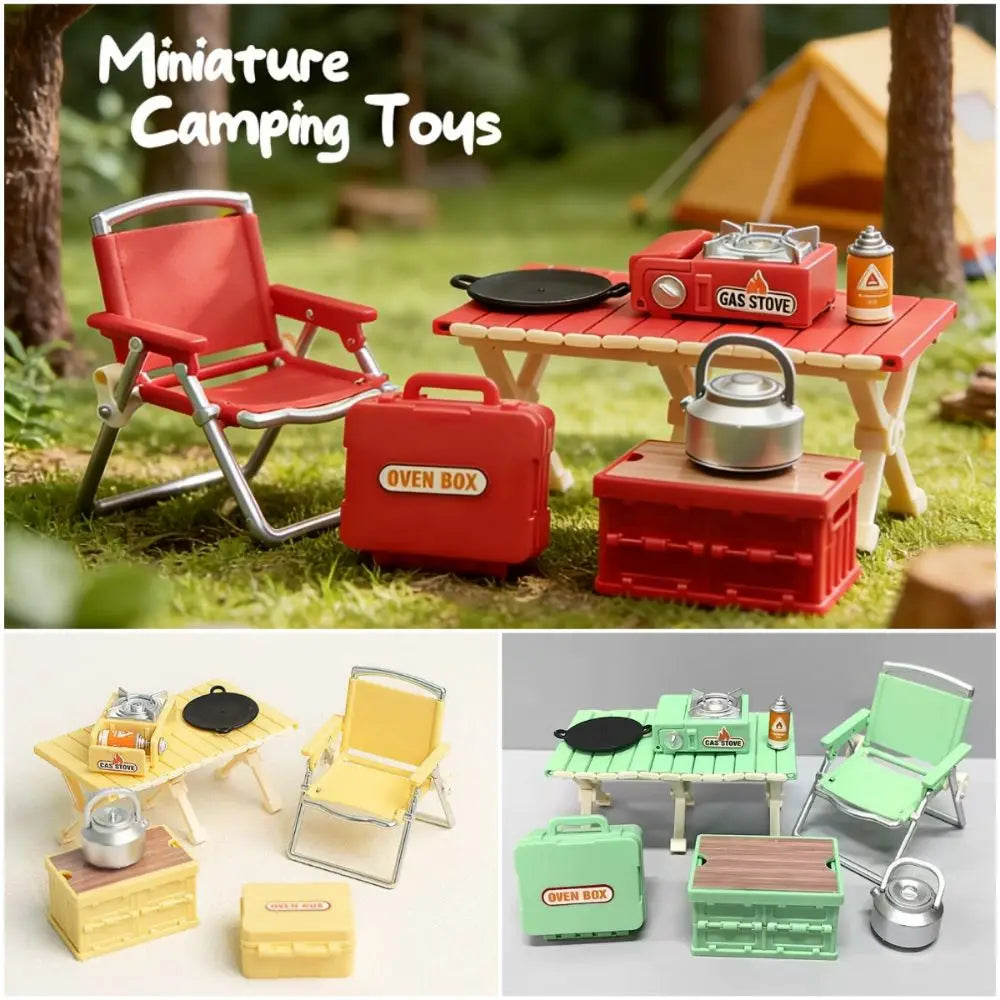 Miniature Camping Set 8pc – Fairy Garden Dollhouse Decor