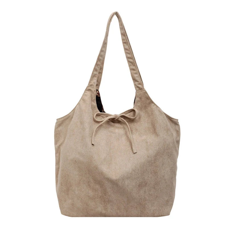 Women's Vintage Suede Shoulder Bag – Large Capacity Tote