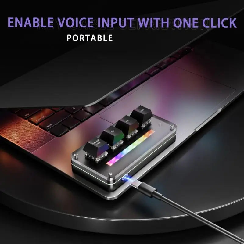 USB-C 4-Button Productivity Keypad with Light Bar | Dictation