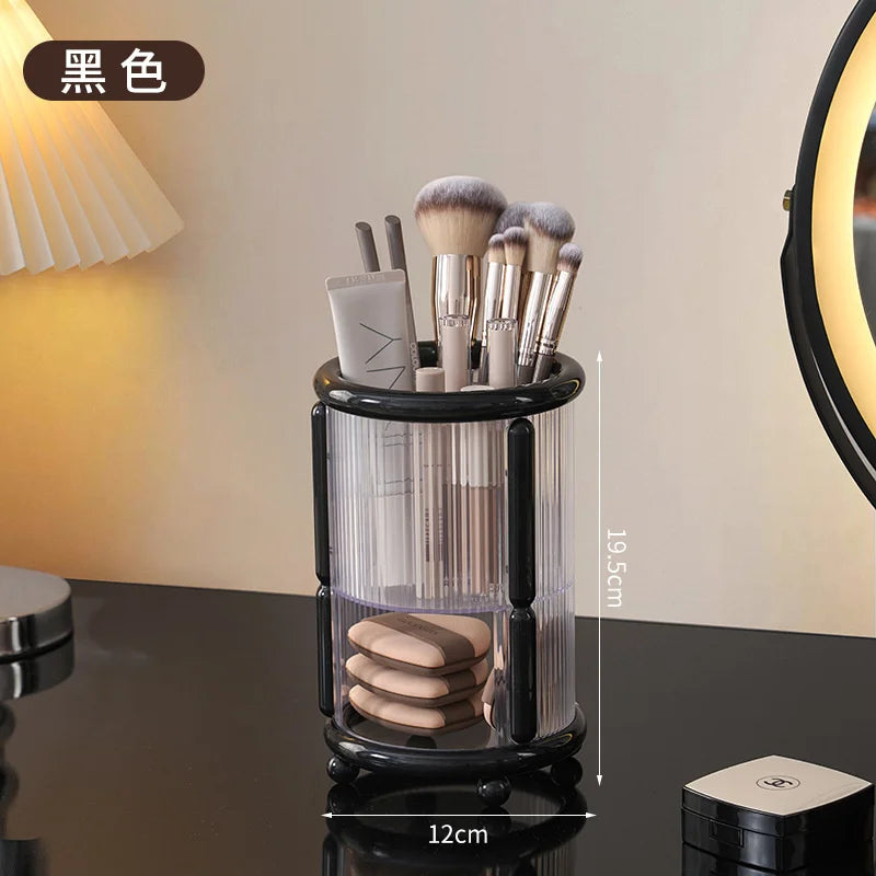 Double Layer Transparent Makeup Brush & Cosmetic Organizer