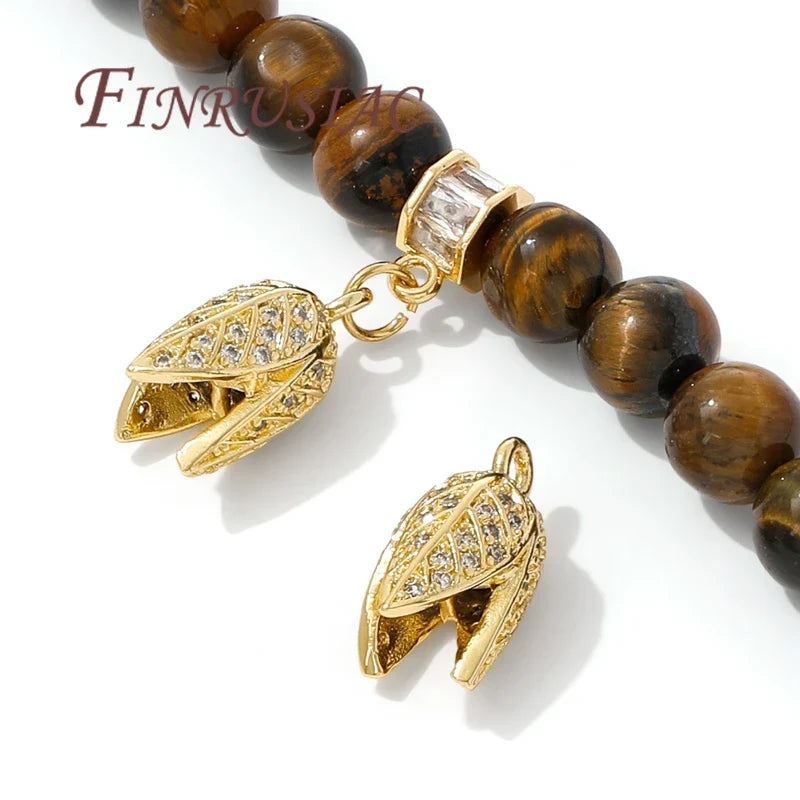 18K Gold Plated Zircon Flower Charm Pendants – DIY Jewelry