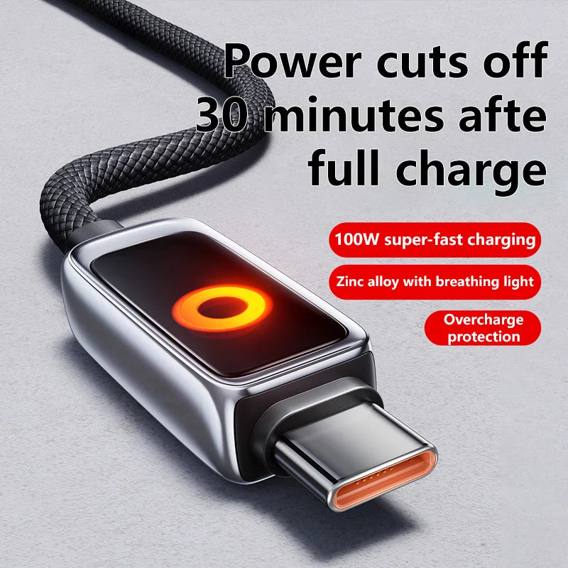 100W USB-C Fast Charge Cable 1.2M – 6A Auto Power Off