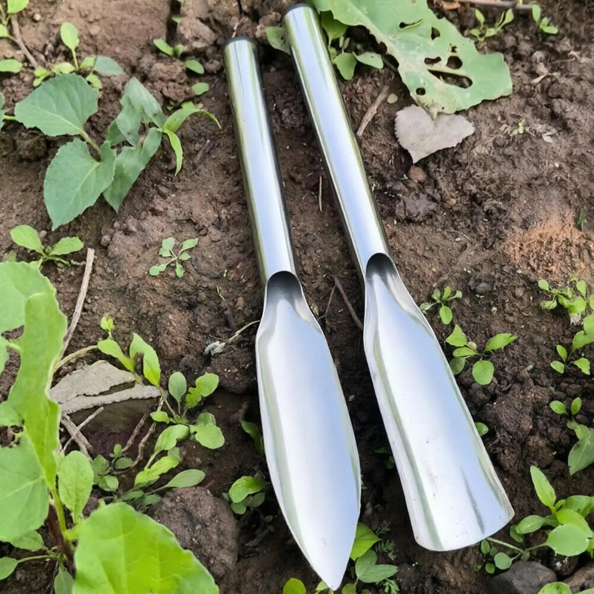 Stainless Steel Potting Scoop & Digging Shovel Set – 2 Pack