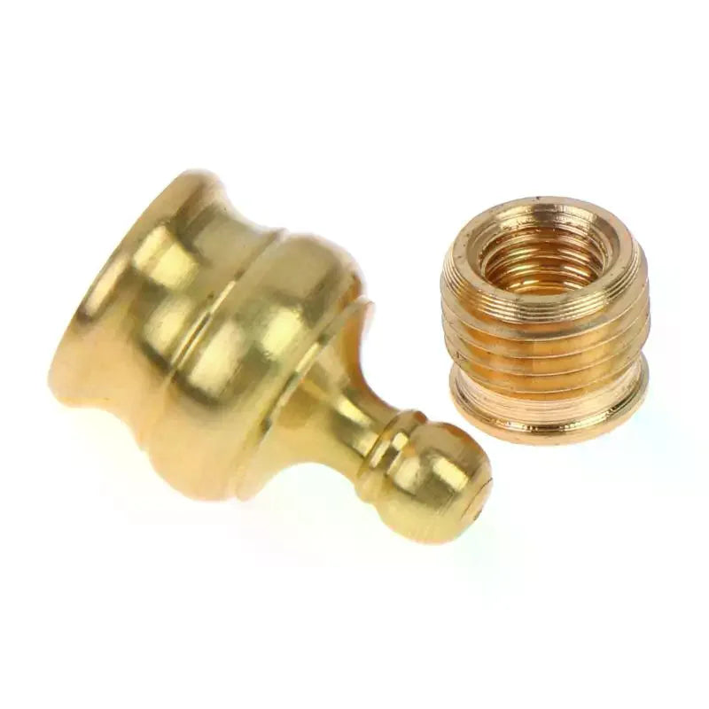 Solid Brass Lamp Shade Screw Cap Nuts & Adapter – 2 Sets