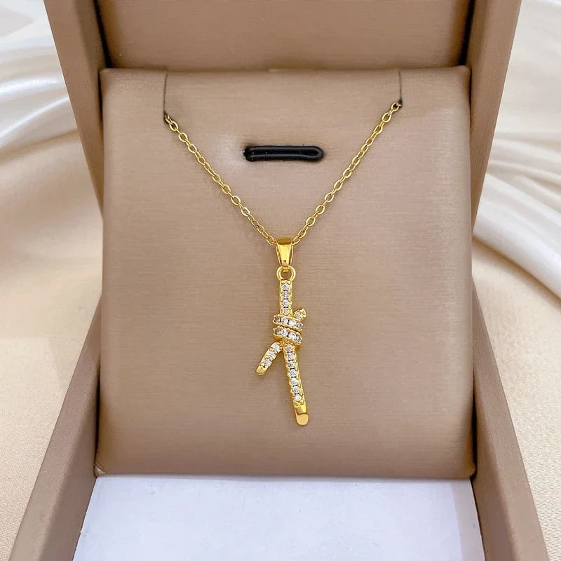 Women's Gold-Plated Stainless Steel Pendant Clavicle Necklace