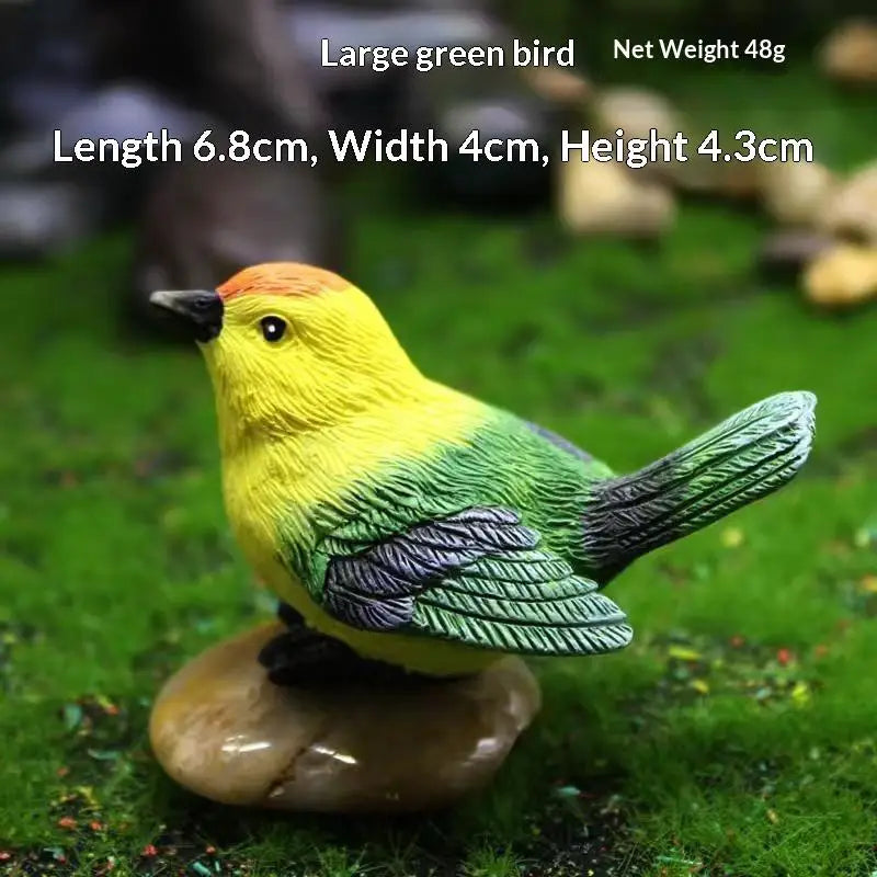 Resin Bird & Nest Figurine Set – Fairy Garden Micro Landscape