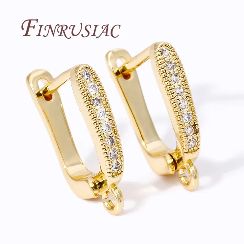 18K Gold Plated Zircon Earring Hook Clasps – DIY Findings