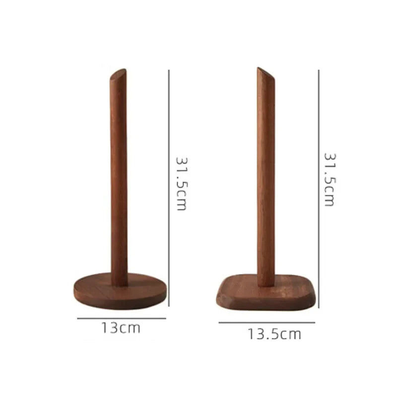 Solid Wood Kitchen Rack – Vertical Tissue & Cling Film Holder