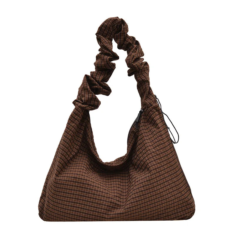 Women's Plaid Canvas Crossbody Bag – Large Capacity Shoulder Bag