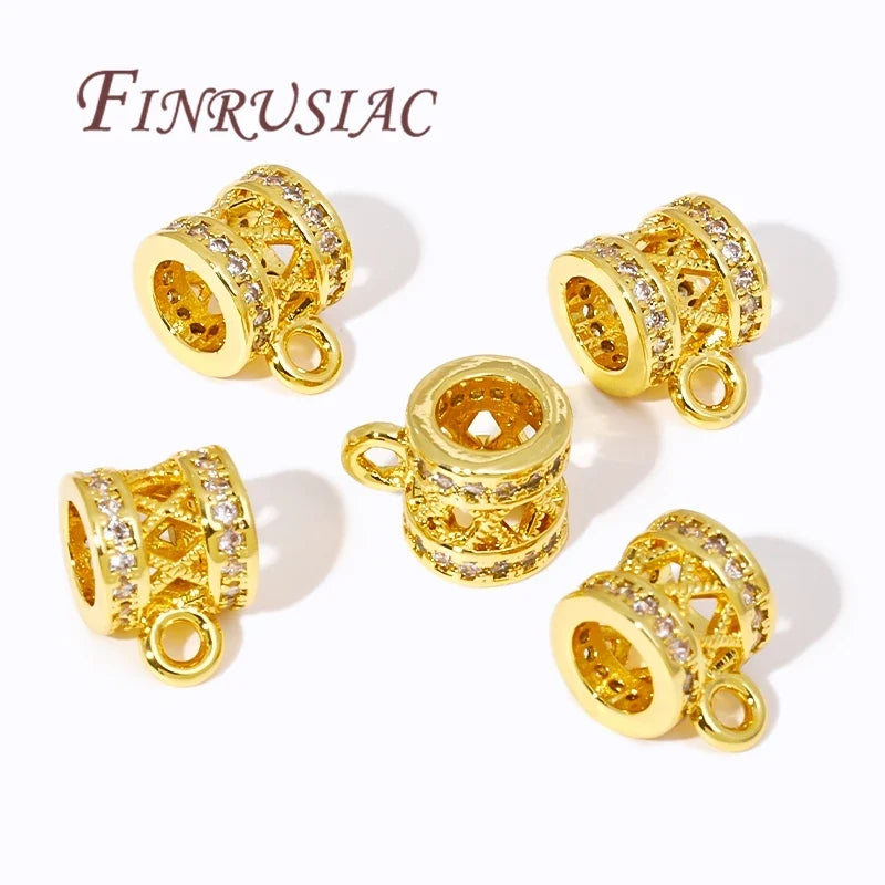 18K Gold Plated Zircon Pendant Bail Connectors | DIY Jewelry