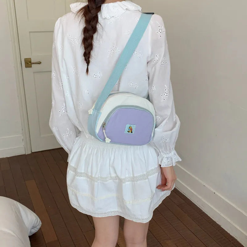 Women's Color-Block Crossbody Bag – Lightweight Satchel