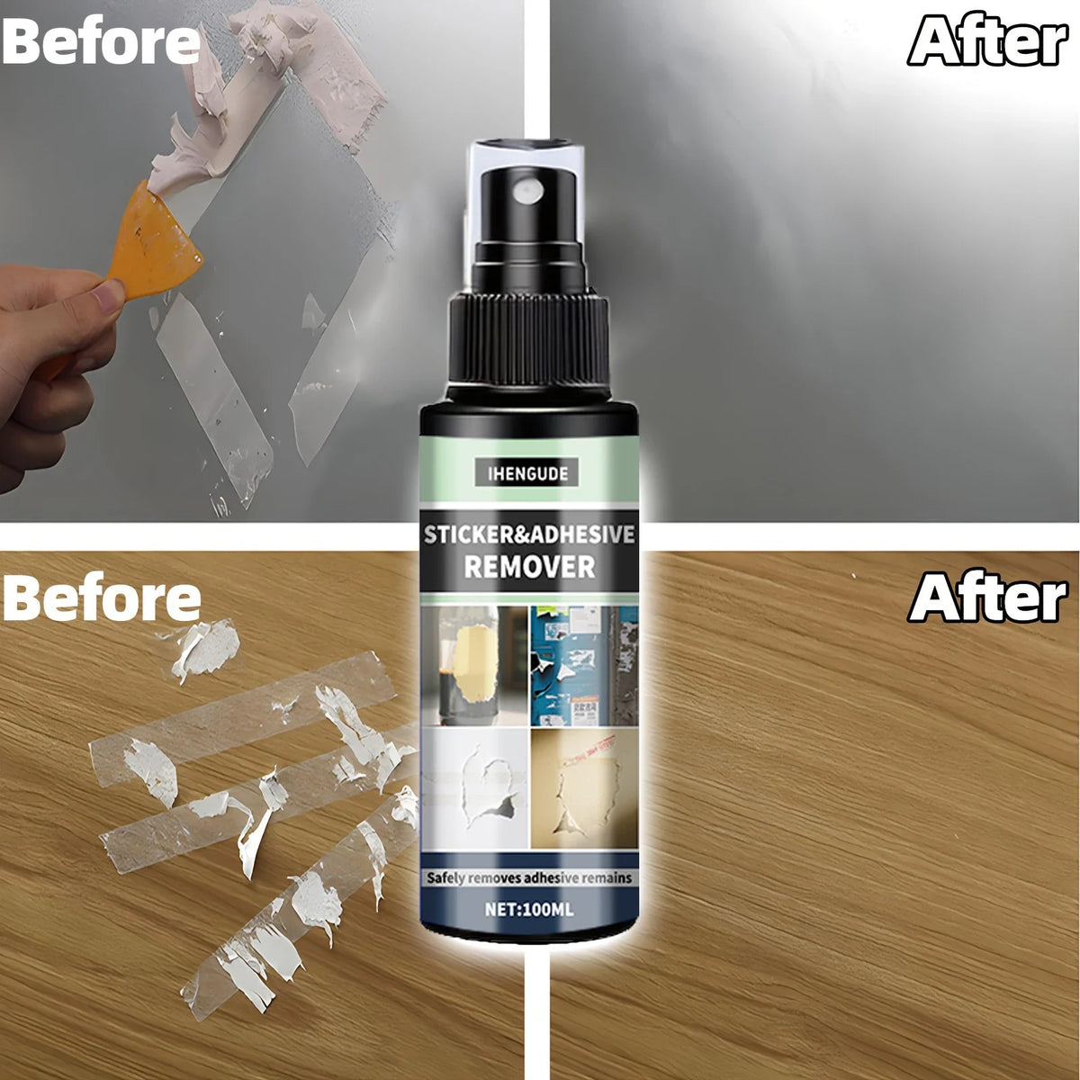 IHENGUDE Adhesive Remover Spray – Sticker & Glue Residue