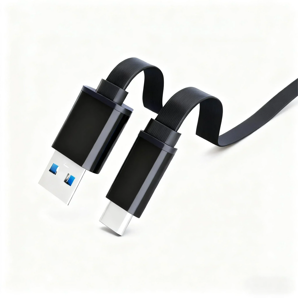 Flat USB to USB-C Cable | PD Fast Charging | Ultra-Thin