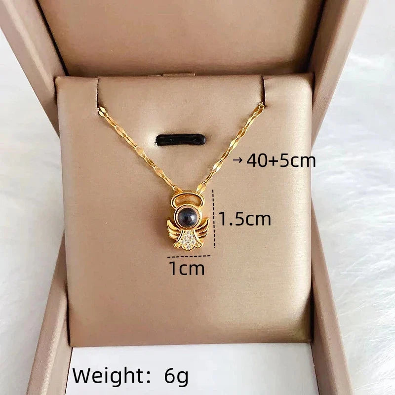 Women's Projection Pendant Necklace – I Love You Clavicle Chain