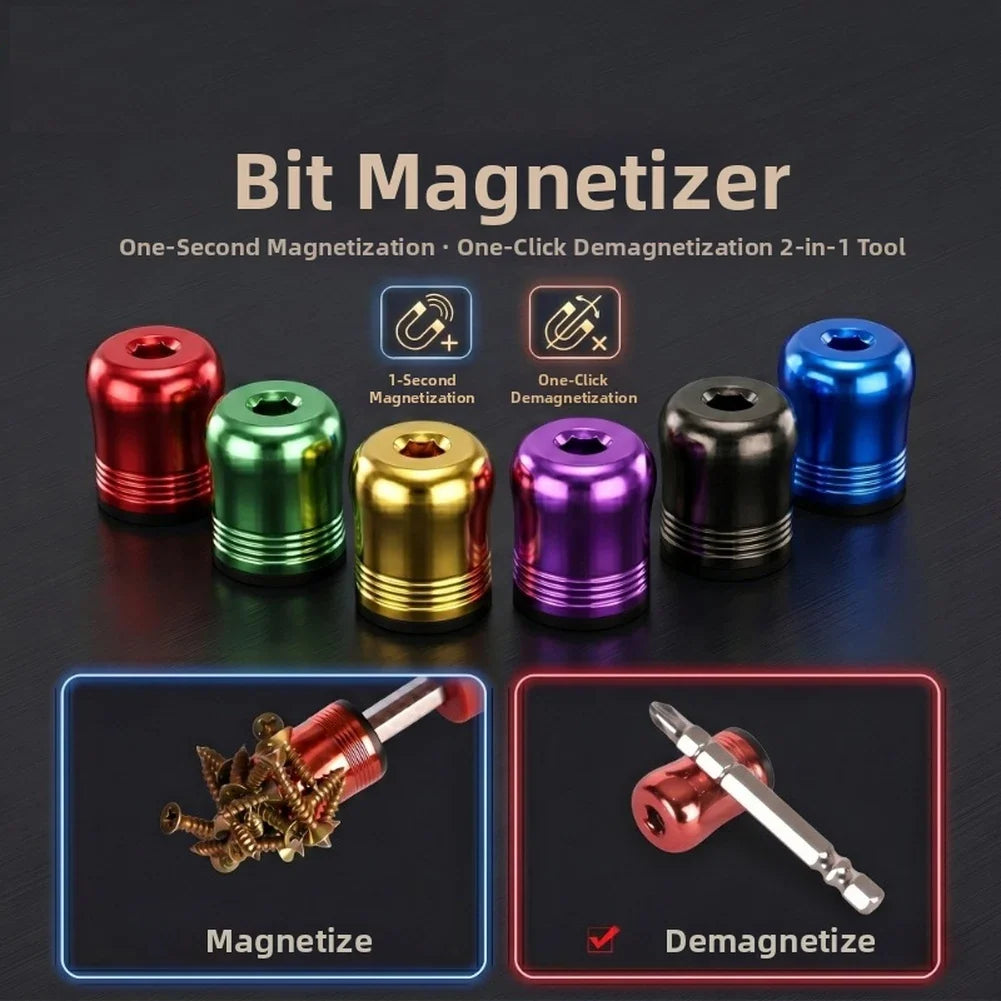 Magnetic Screwdriver Bit Holder 6.35mm Magnetizer Demagnetizer