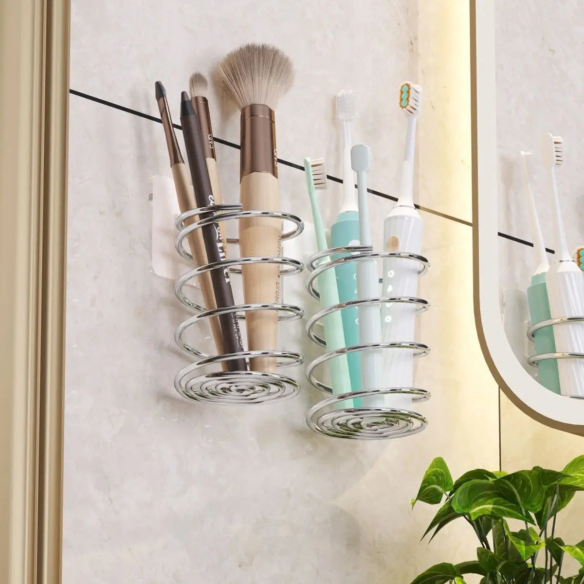 Spiral Toothbrush & Makeup Brush Holder | Bathroom Organizer