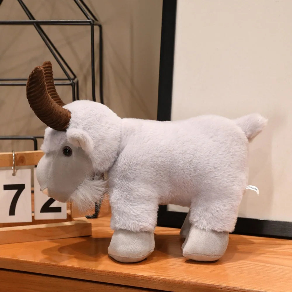 Realistic Big Horn Goat Plush Stuffed Animal Toy | 20cm & 26cm