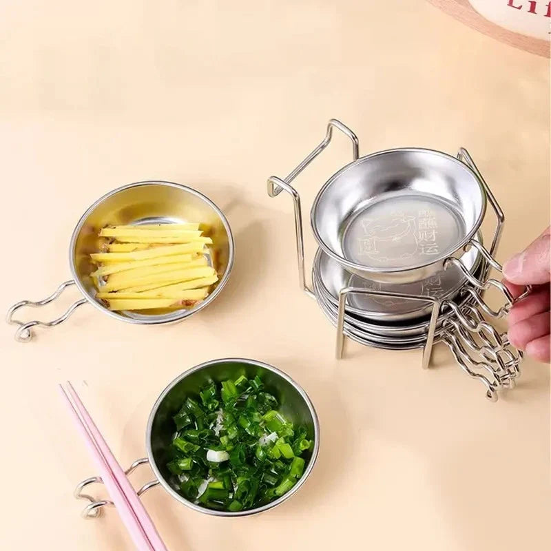 Korean Stainless Steel BBQ Dipping Sauce Dish Set