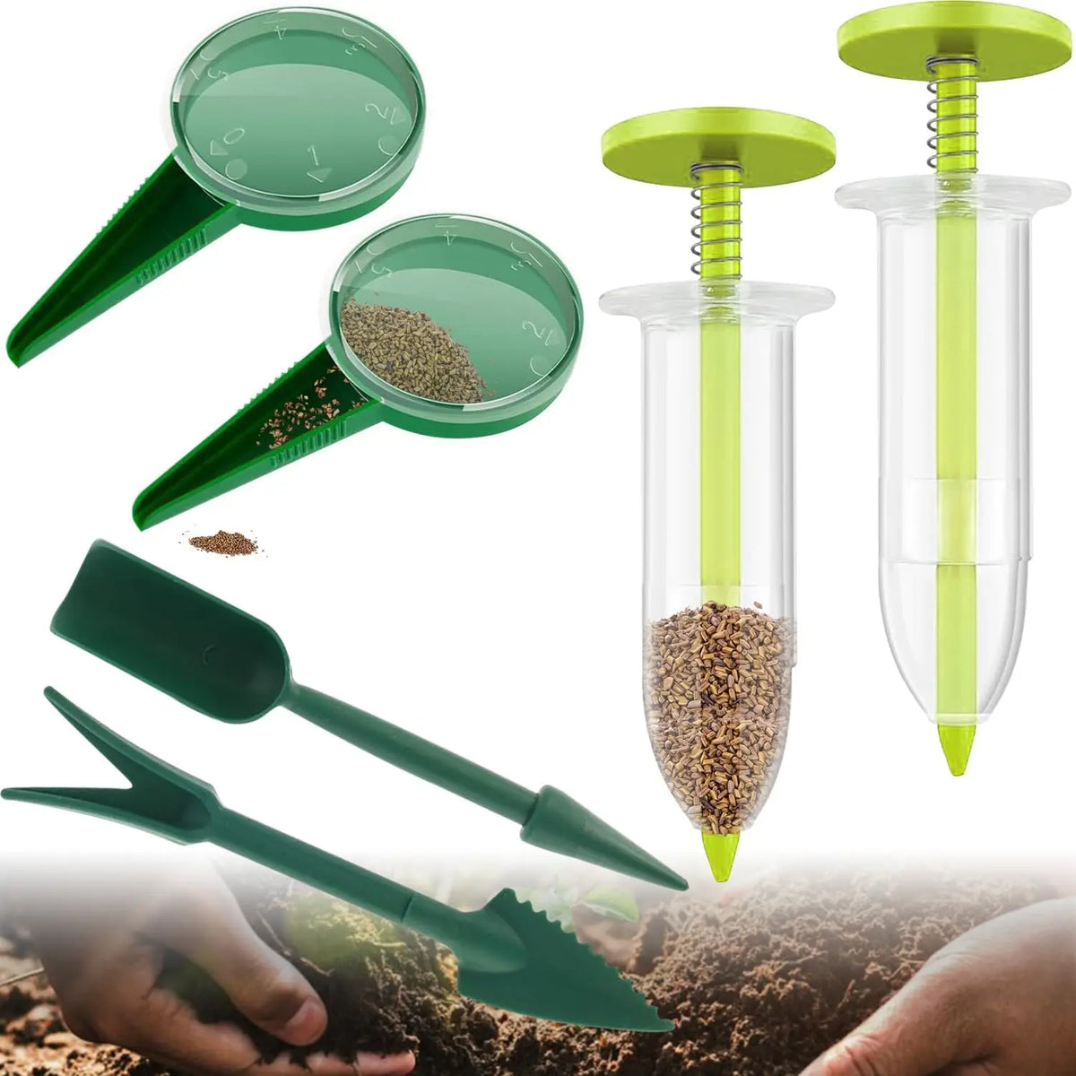 Mini Adjustable Manual Seed Planter – Handheld Garden Seeder