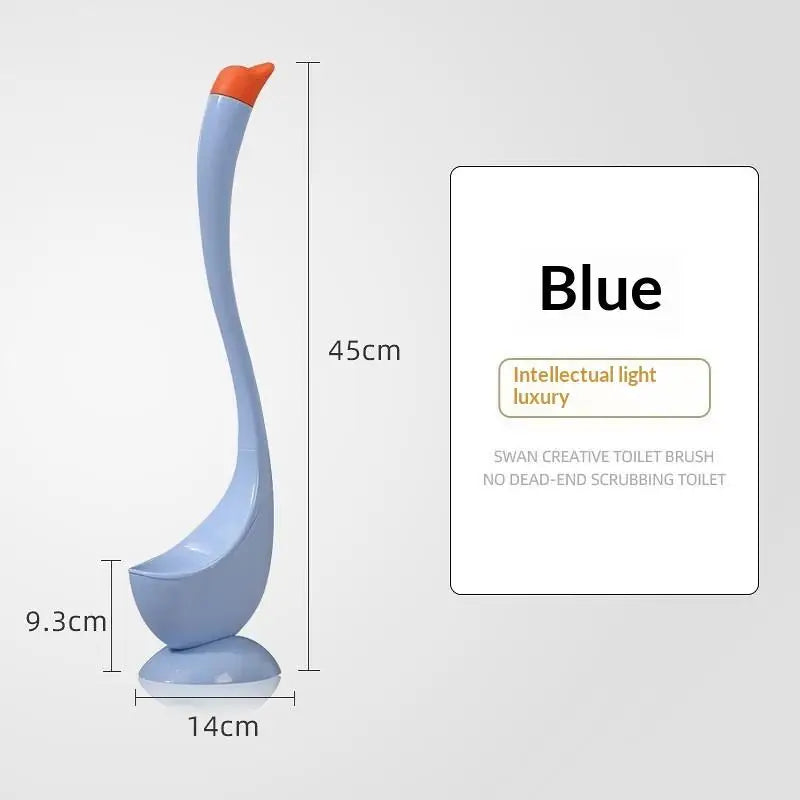 Swan Shape Toilet Brush with Long Handle & Holder