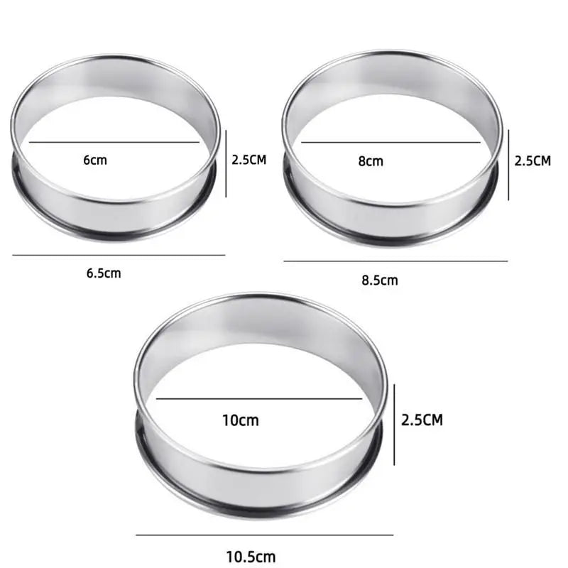 6PCS Stainless Steel Crumpet Baking Rings – Nonstick Mold Set