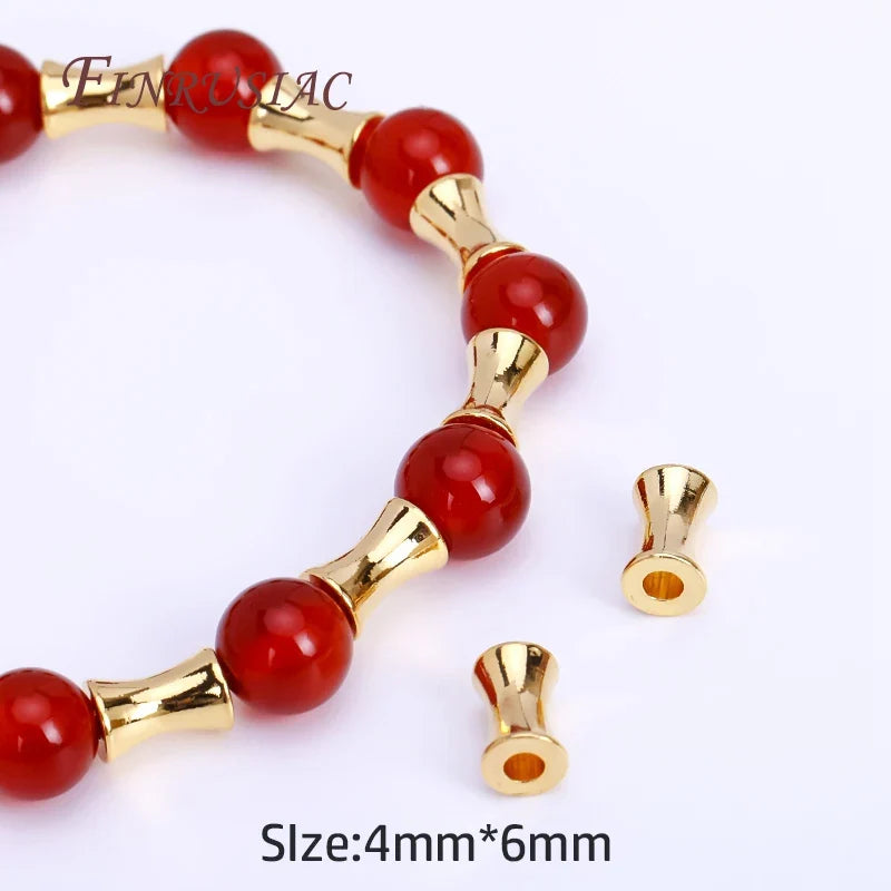 Gold Plated Brass Tube Spacer Beads 4×6mm | DIY Jewelry Making