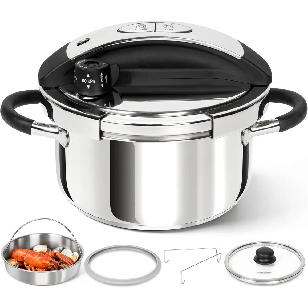 MICHELANGELO Stainless Steel Pressure Cooker 3L 6L – Induction Ready