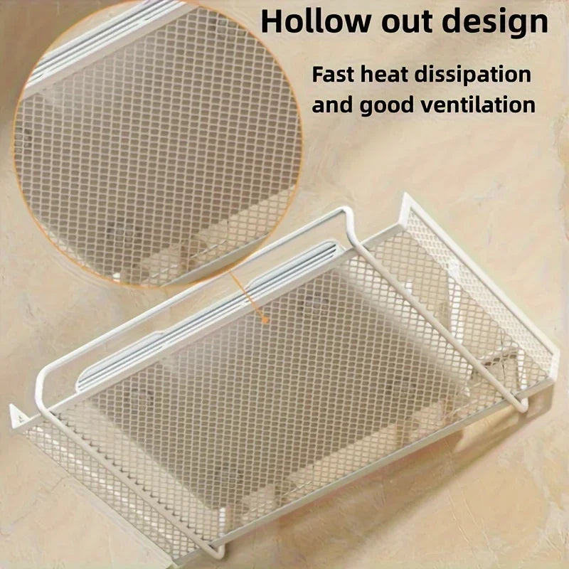 No-Drill Stainless Steel Wall-Mounted Router & WiFi Shelf