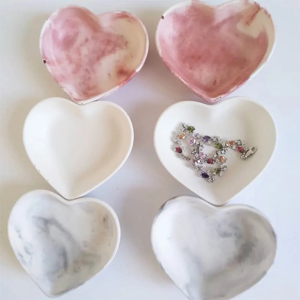 Silicone Jewelry Dish Mold – Heart, Square & Oval Ring Trays