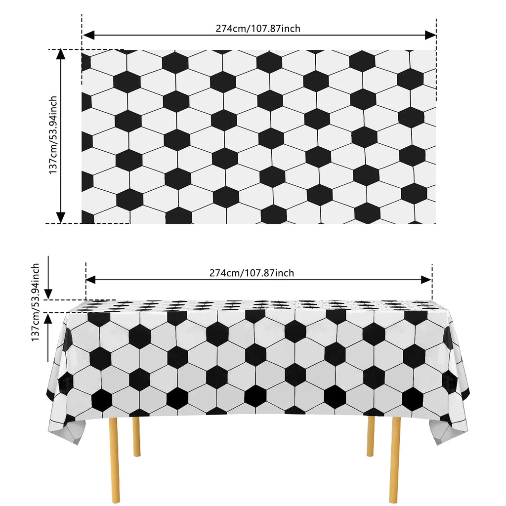 6Pcs Soccer Party Tablecloths – Waterproof Rectangle Covers
