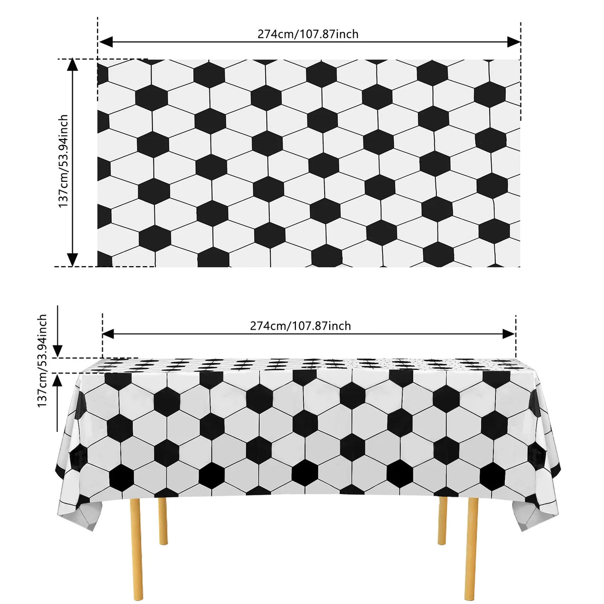 6Pcs Soccer Party Tablecloths – Waterproof Rectangle Covers