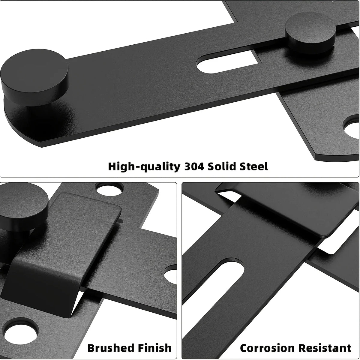 Stainless Steel Barn Lock 180° Flip Latch with 2 Keys – Garage & Bath