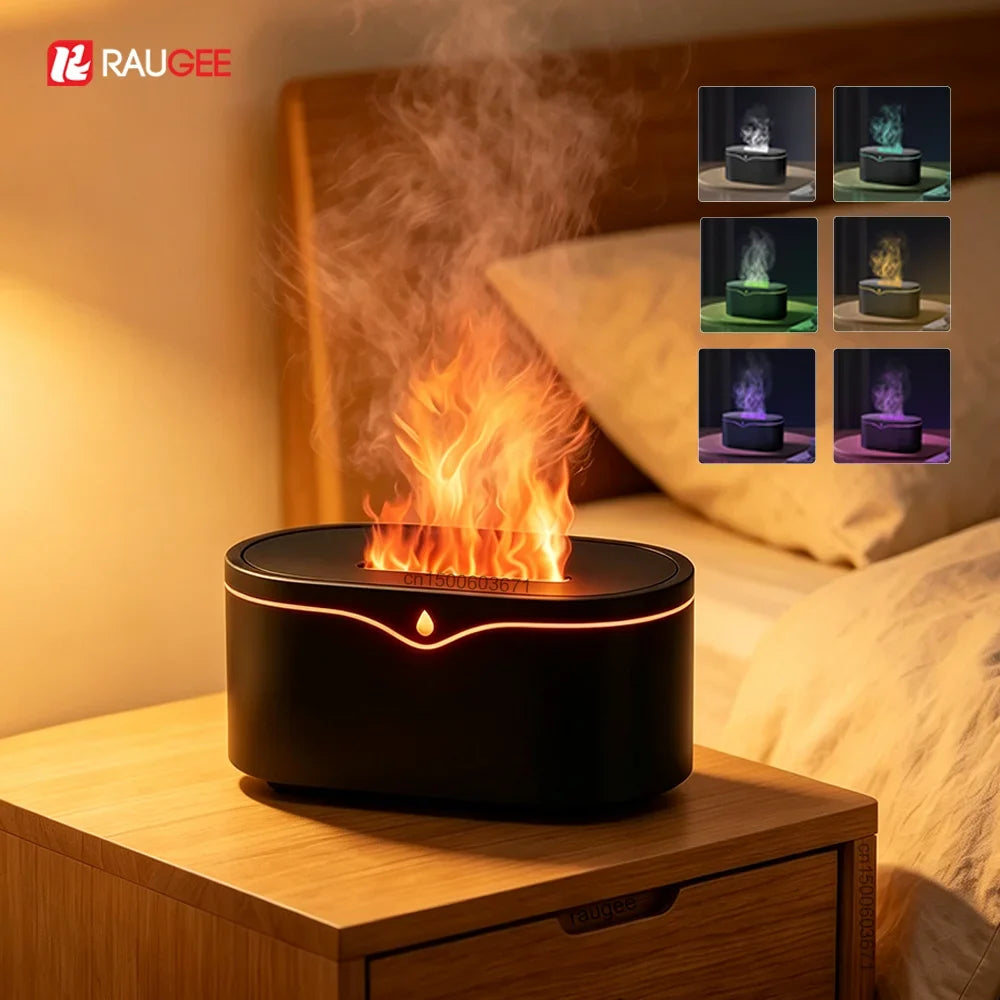 Mini Flame Aroma Diffuser USB Cool Mist Humidifier – 7 Colors