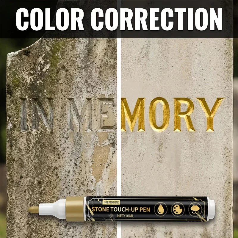 Golden Tombstone Marker Pen – Restore Granite & Marble Text