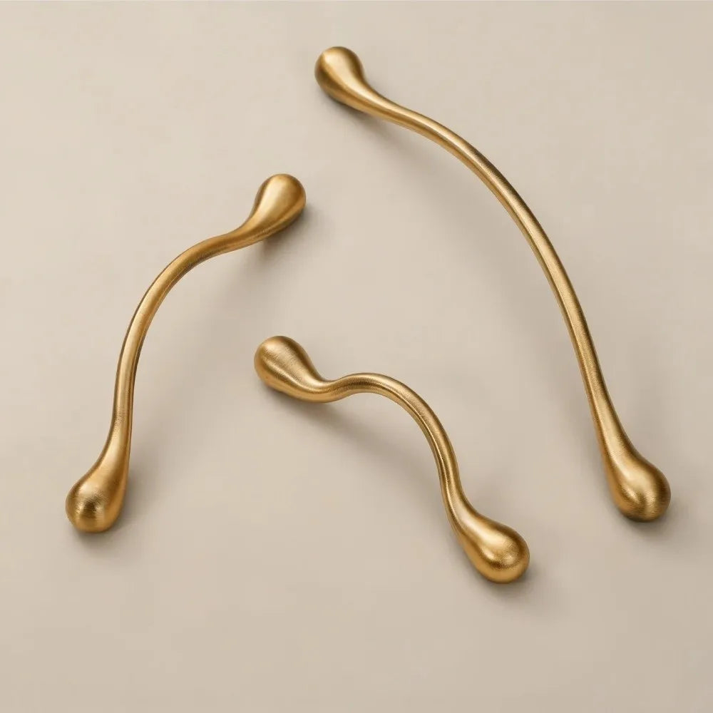 Retro Zinc Alloy Cabinet Handles French Style Gold Silver Pull