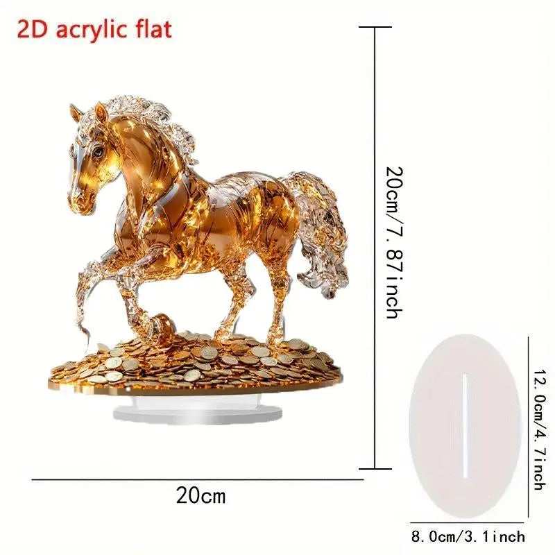 Acrylic Horse Stand Decoration – 2D Flat Modern Tabletop Ornament