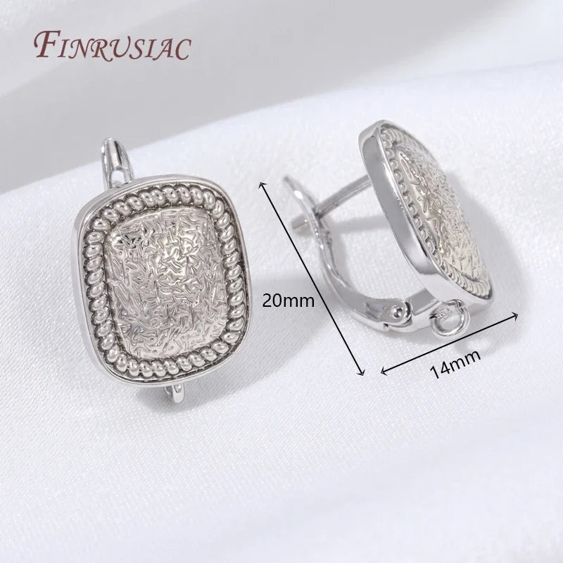 Geometric Leverback Earring Hooks 18K Gold Silver Plated 4 Styles