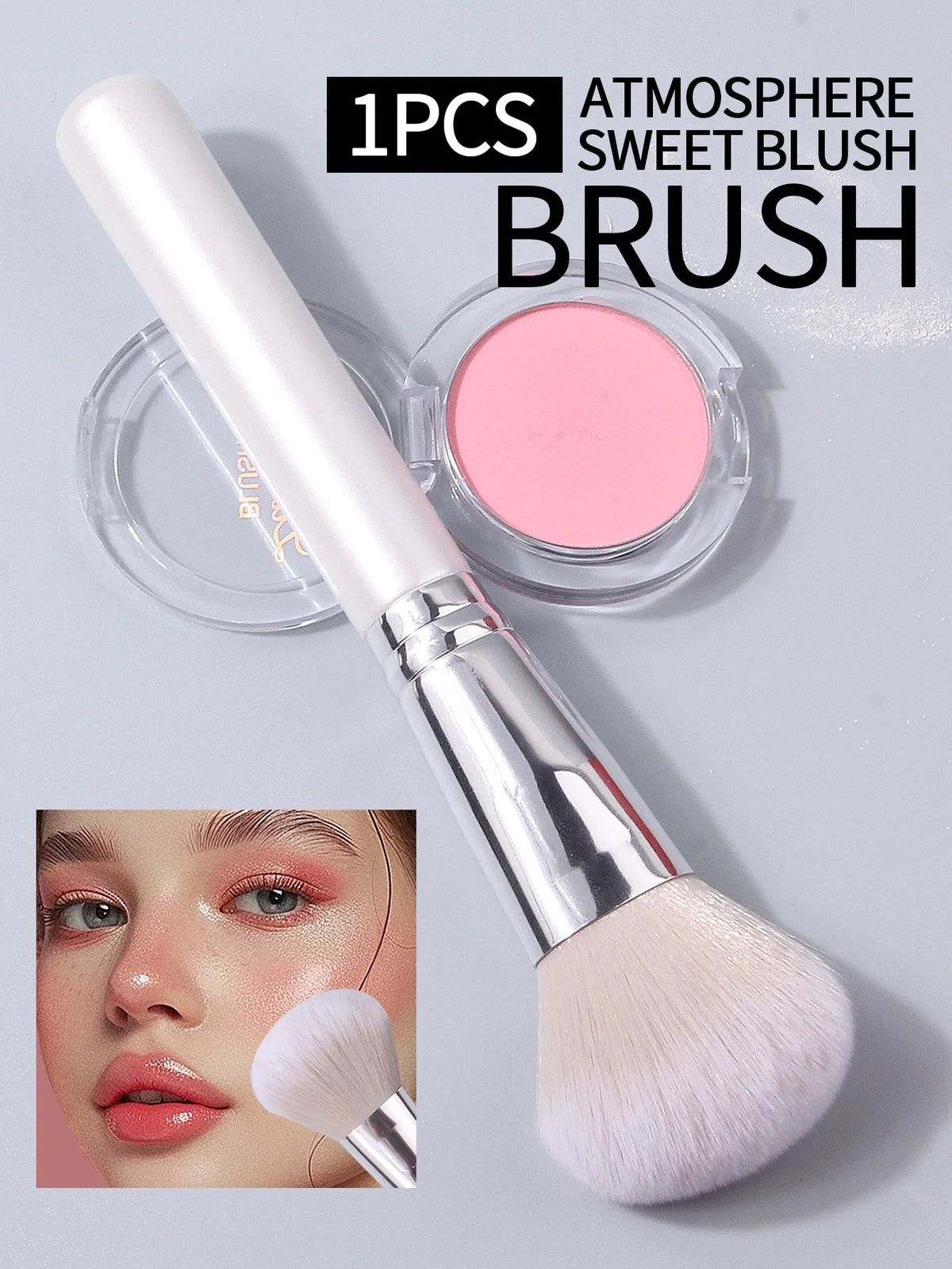 Pearl White Multi-Function Makeup Brush – Powder, Blush & Contour