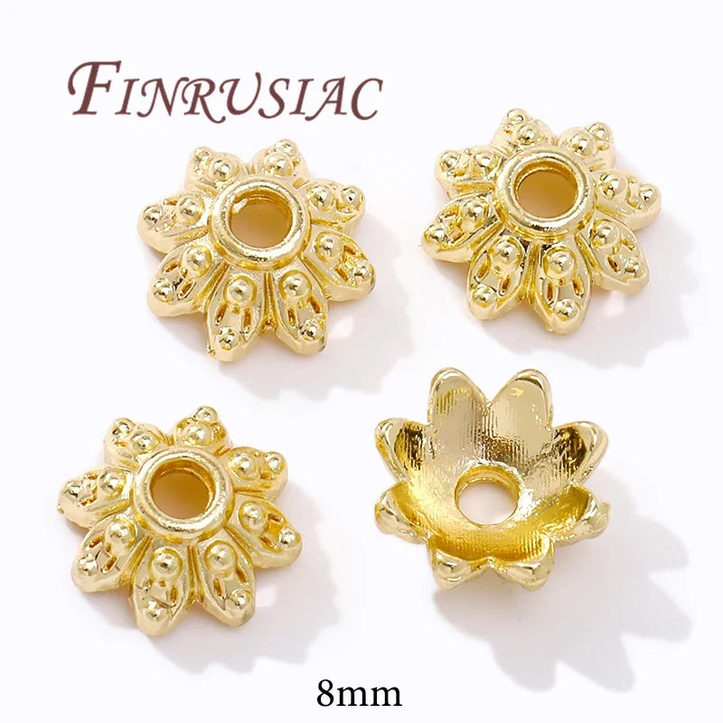 18K/14K Gold Plated Filigree Flower Bead Caps – Jewelry Making
