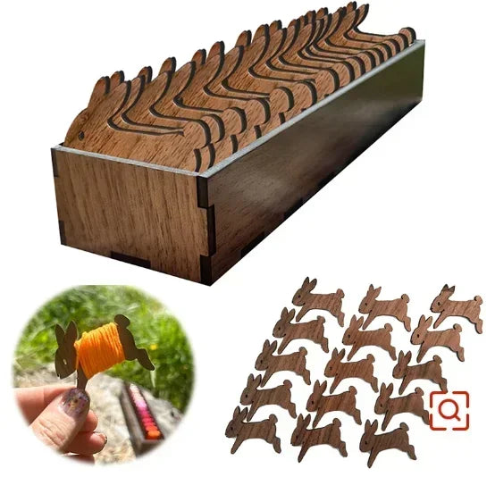 Wooden Animal Bobbin Set – Embroidery Floss Thread Organizer