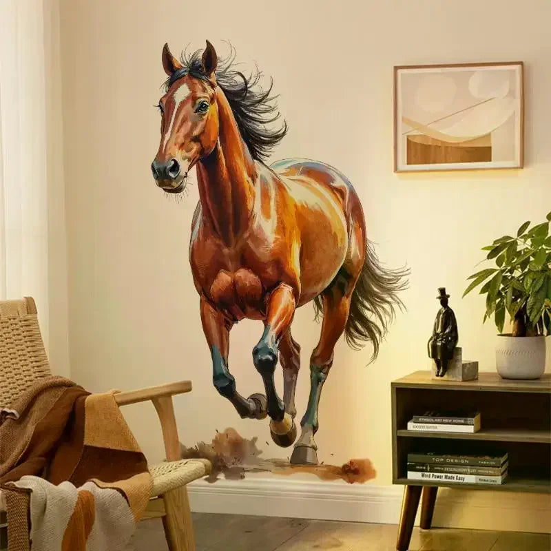 Running Horse Wall Sticker – Removable Waterproof Vinyl Decal
