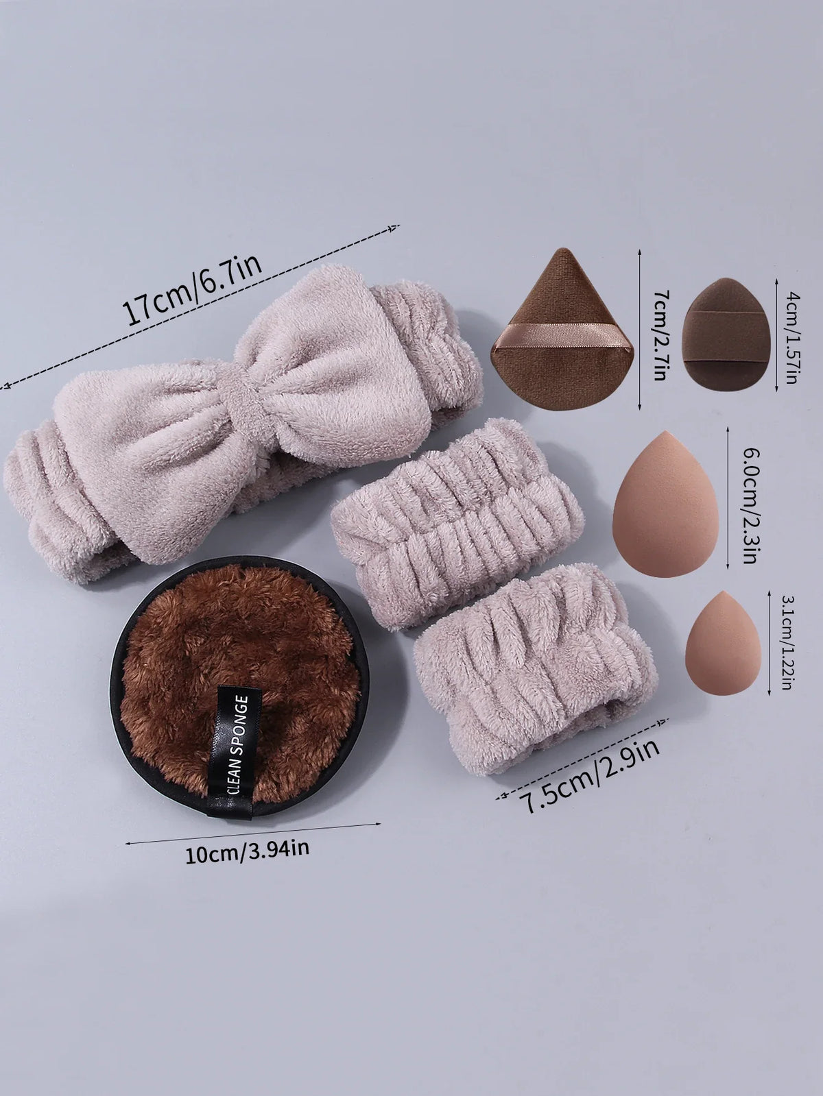 20PCS Facial Cleansing & Makeup Tool Set – Sponge Puffs & Hair Band