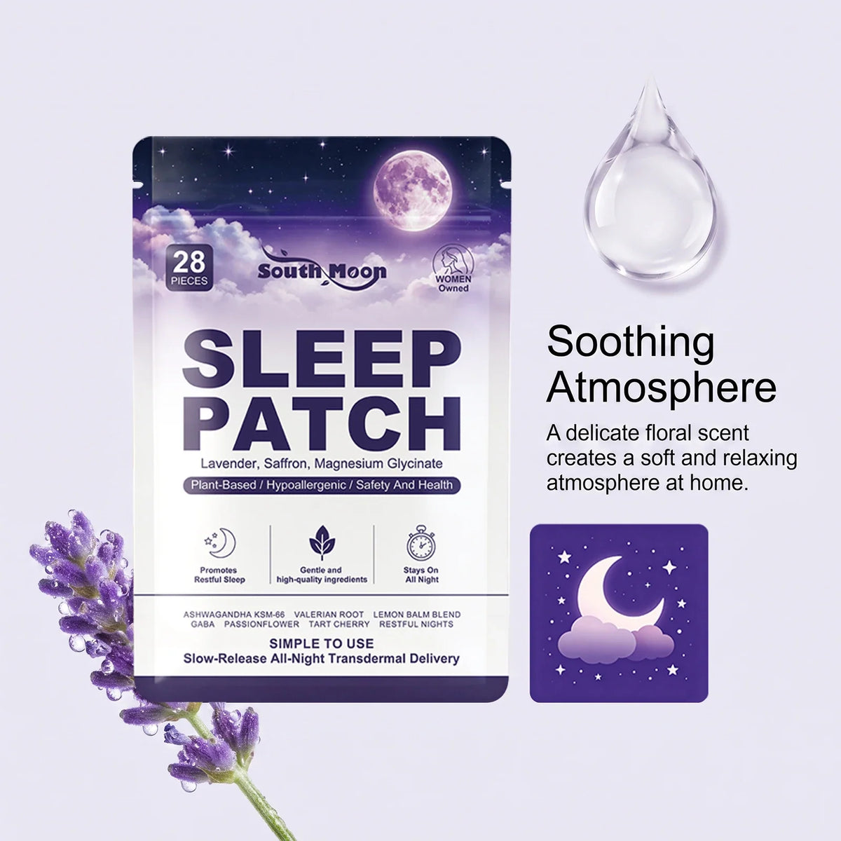 28PCS Lavender Sleep Patches – Overnight Slow-Release Stickers