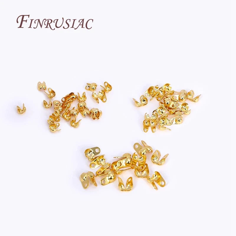 18K Gold Plated Crimp Bead Tip Knot Cover – Jewelry Findings
